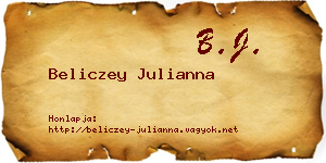 Beliczey Julianna névjegykártya